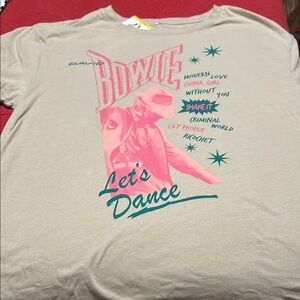 David Bowie Graphic Tee - Cream and Pink